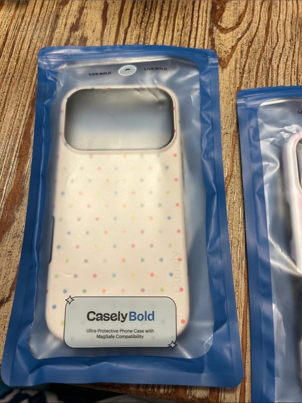 CaselyBold White Phone Case with Multicolor Dot Print